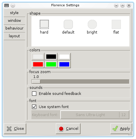 Shows the style preferences dialog.